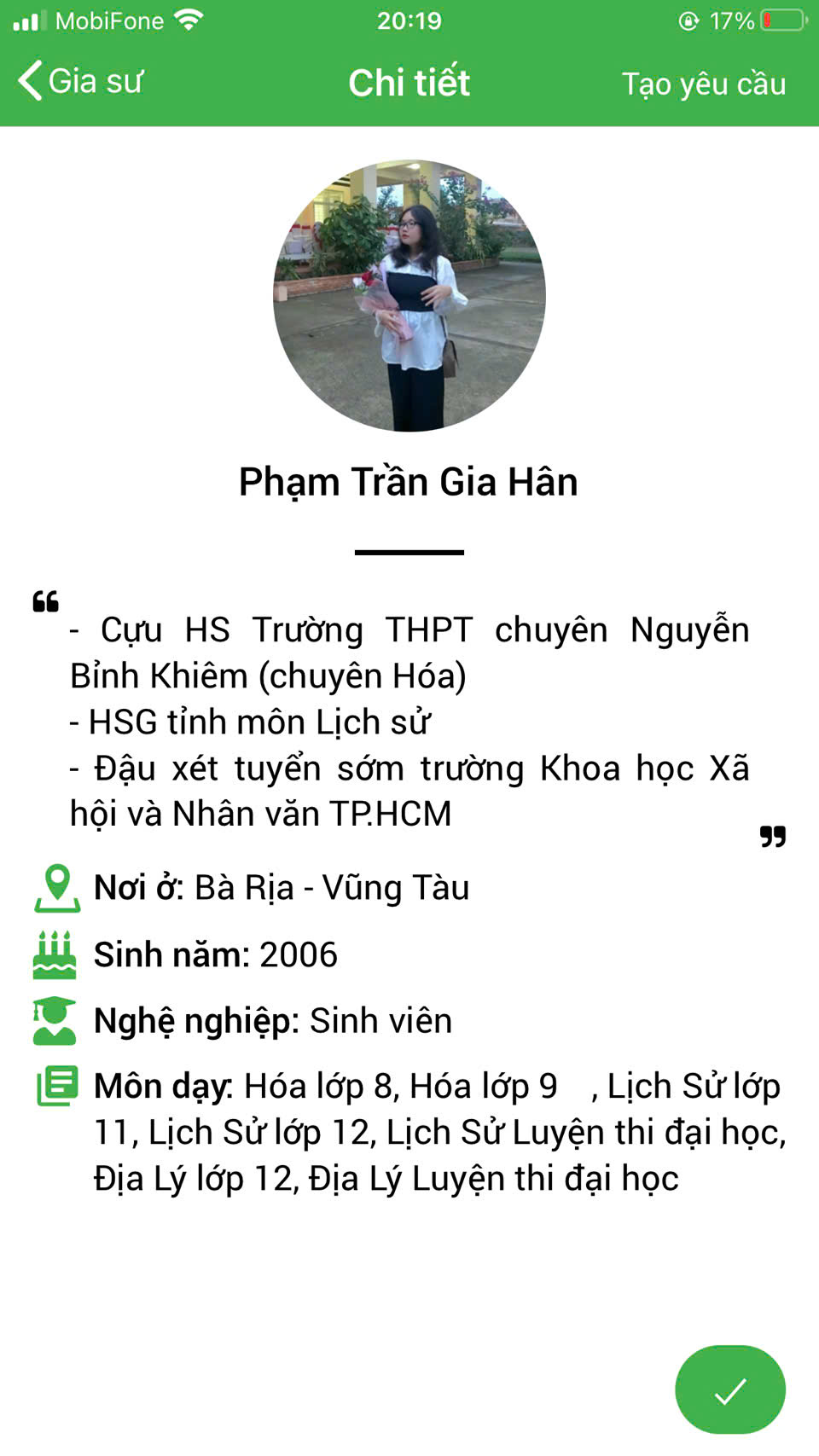 gia sư tại vũng tàu